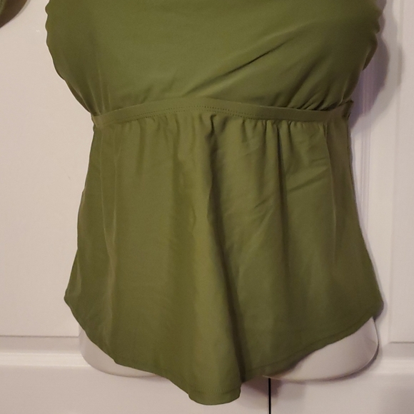 1X or 2X Green Caged pin up Tankini Bathing Swim Suit Plus size - Picture 3 of 7